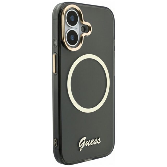 Case Guess IML Script Metal MagSafe for   iPhone 17 black - imagine 4