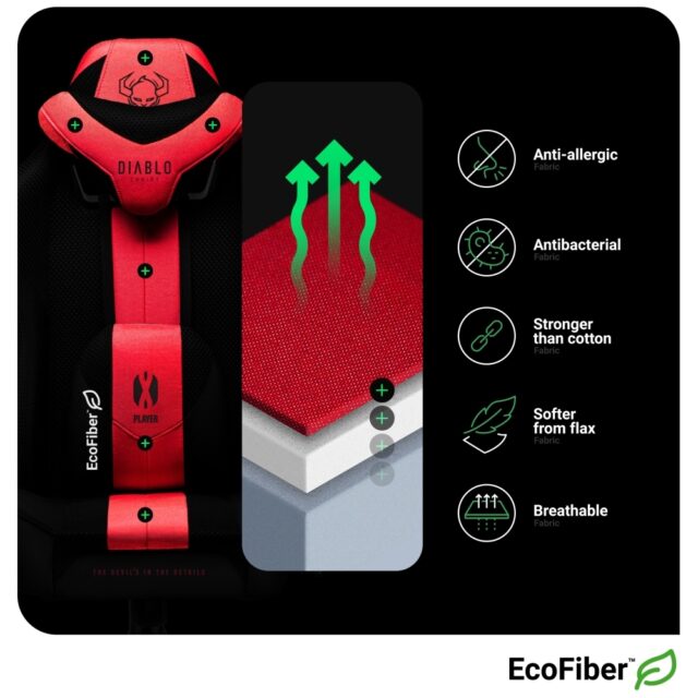 Gaming chair Diablo Chairs X-Player 2.0 Normal Size crimson-anthracite - imagine 10