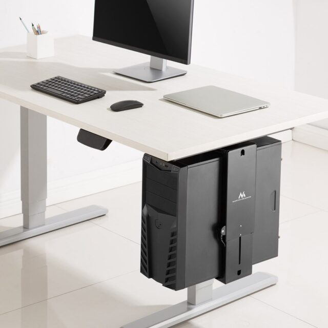 Maclean MC-885 B Under Desk Computer Holder Black Adjustable Max. 10kg. - imagine 8