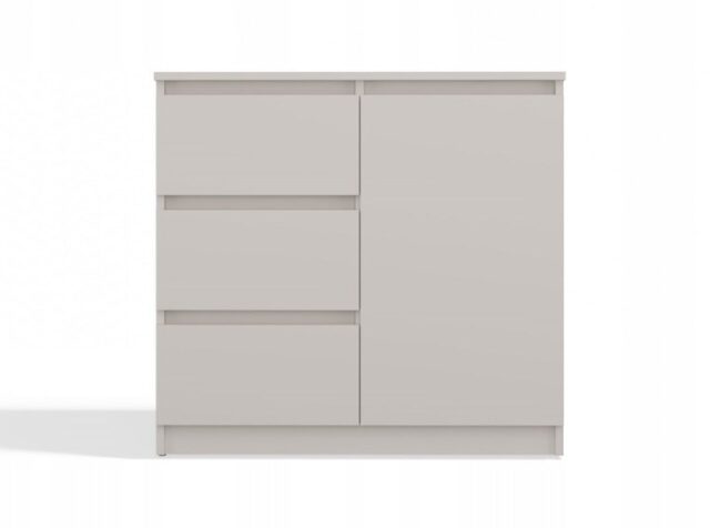 CHEST OF DRAWERS 1 DOOR 3 DRAWERS COLOUR CASHMERE - imagine 5