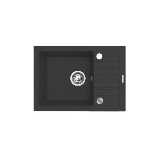 Black sink set with flexi faucet - MAIDSINKS BALI sink (62x44) 1B1D black + Flessi Black Edition faucet - imagine 5