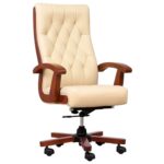 CONSUL cream leather armchair