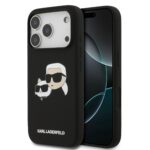 Karl Lagerfeld Liquid Silicone Double Heads MagSafe Zadní Kryt pro iPhone 17 Pro Black
