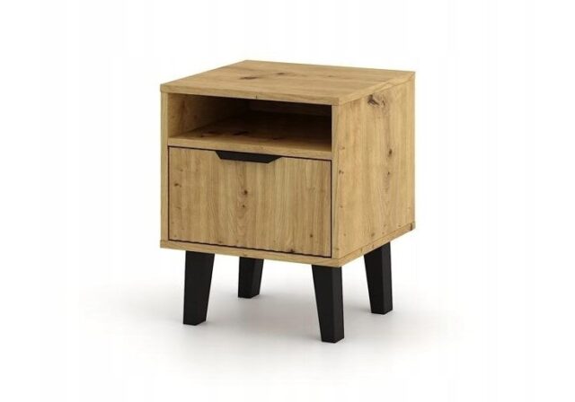 SCANDI 1S SLIM OAK ARTISAN BEDSIDE TABLE - imagine 3
