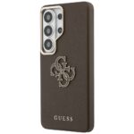 Guess PU 4G Resin Metal Logo Zadní Kryt pro Samsung Galaxy S26 Ultra Brown - imagine 2