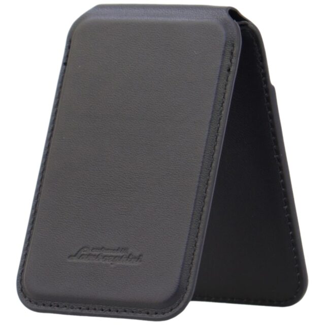 Magnetic Wallet Lamborghini D1 Genuine Leather MagSafe Phone Stand green - imagine 7