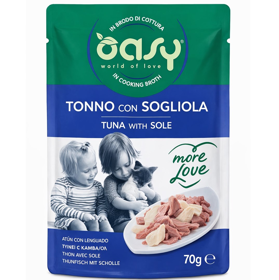 cps-7b5dedd082c02e2a04c82400e48b3eee-2026-03-28-05-27-30 Oasy More Love Tuna with Sole pouch 70gr - imagine 1