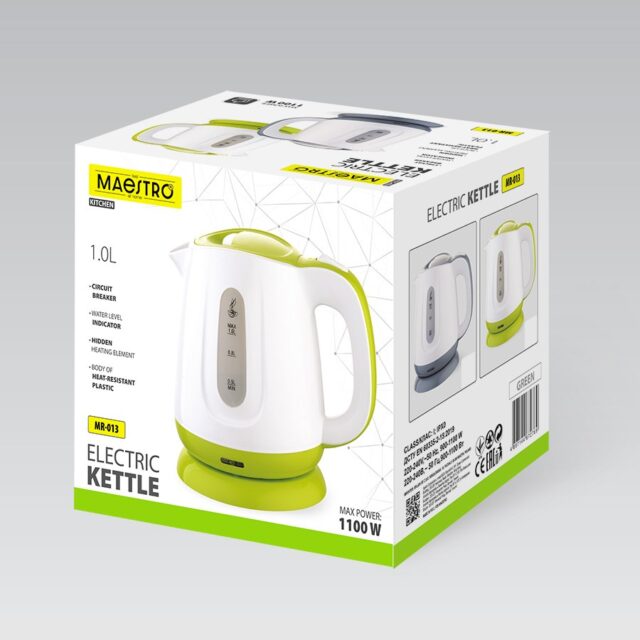 Electric kettle MAESTRO MR013 1 L 1100 W (MR-013-GREEN) Green  White - imagine 5
