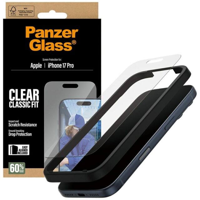 PanzerGlass Classic Fit EasyAligner Tempered Glass for iPhone 17 Pro - imagine 4