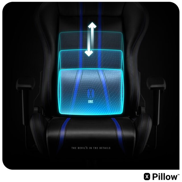 Gaming chair Diablo Chairs X-One 2.0 Normal Size black-blue - imagine 10