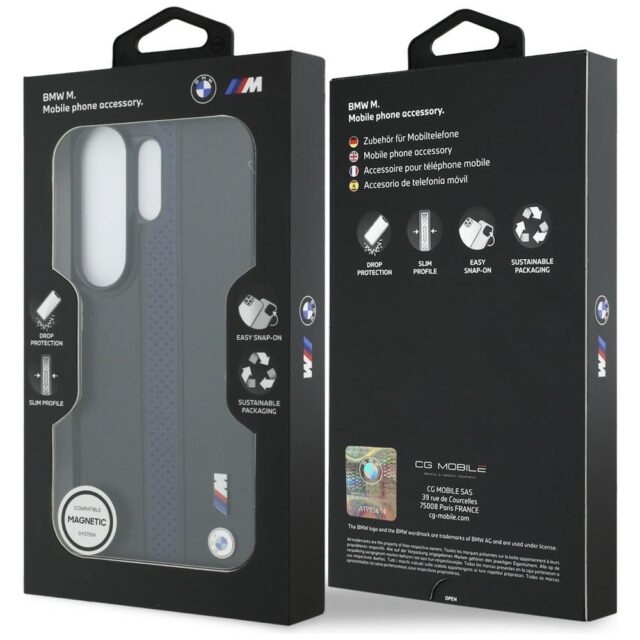 Case BMW Perforated Stripe Logo MagSafe  for Samsung Galaxy S26 Ultra blue - imagine 9