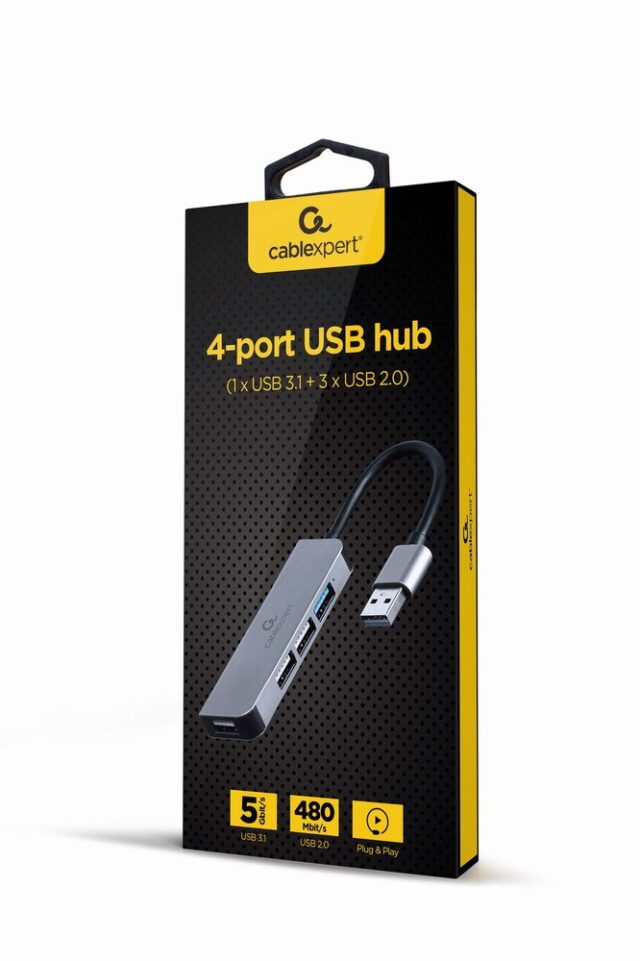 Gembird UHB-U3P1U2P3-01 4-port USB hub (1 x USB 3.1 + 3 x USB 2.0) - imagine 2
