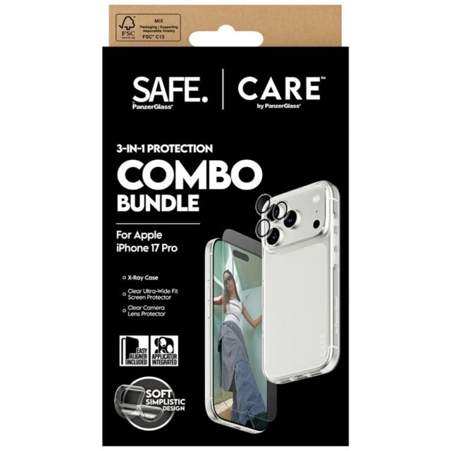 CARE by PanzerGlass Fashionable Combo 3in1 Case + Glass + Lens for iPhone 17 Pro - imagine 5