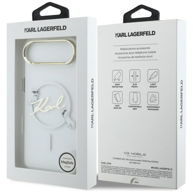 Case Karl Lagerfeld IML Choupettes Karl  Script Logo MagSafe for iPhone Air transparent - imagine 8