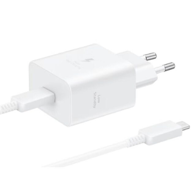 Samsung T4511 PD 45W wall charger with USB-C/USB-C 5A battery white - imagine 2