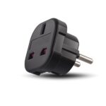 Adapter sieciowy AC PL/EU gniazdo UK/USAczarny/black