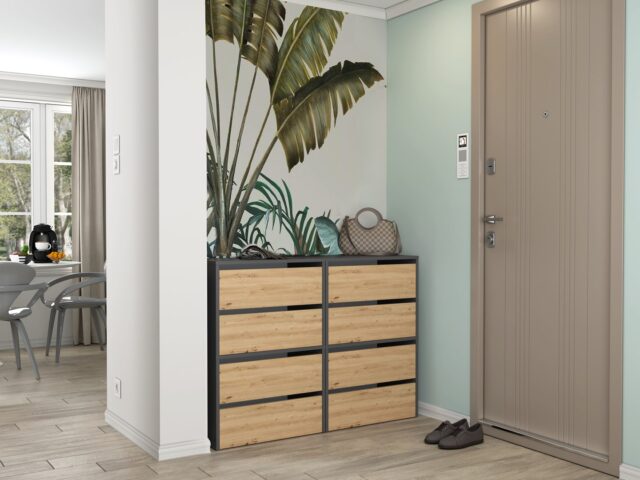 Topeshop MODO ANT/ART shoe organizer Closed Anthracite  Oak - imagine 4