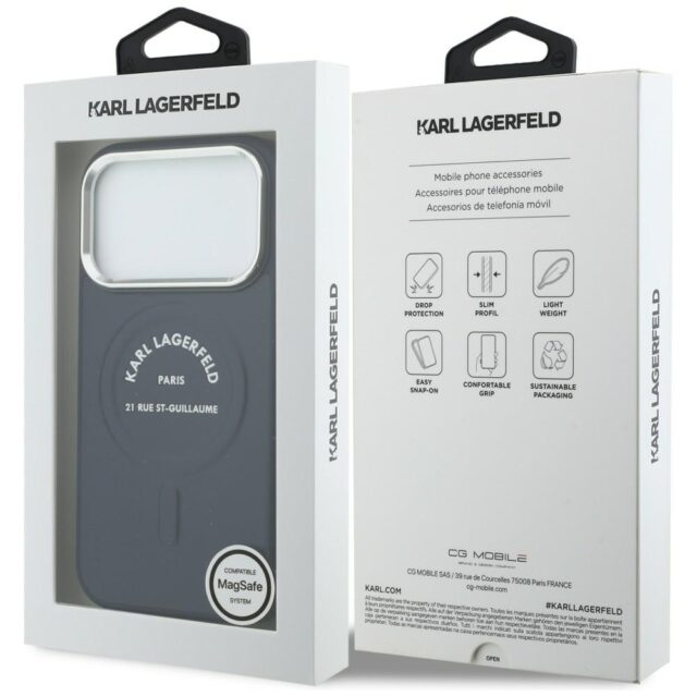 Etui Karl Lagerfeld Karl RSG Logo         MagSafe do iPhone 17 Pro niebieski - imagine 8