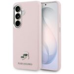 Karl Lagerfeld Grained PU Leather K&CH Heads Magnetic Zadní Kryt pro Samsung Galaxy S26 Pink