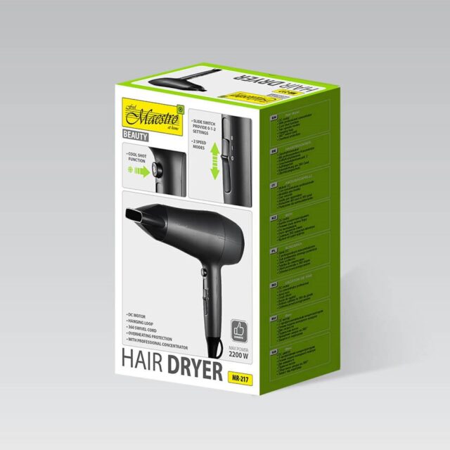 Hair dryer MAESTRO MR-217 2200 W Black  Graphite - imagine 4