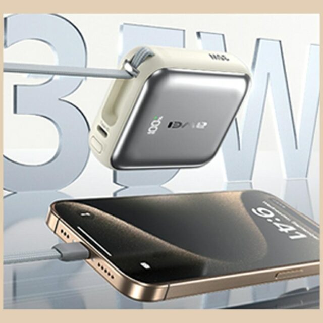 Power bank Awei AS-181 10000mAh 35W USB-C + Lightning/USB-C cables silver - imagine 3