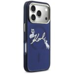 Case Karl Lagerfeld IML Choupettes Karl  Script Logo MagSafe for iPhone 17 Pro blue - imagine 4
