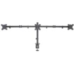 Manhattan TV & Monitor Mount  Desk  Double-Link Arms  3 screens  Screen Sizes: 10-27   Black  Clamp Assembly  Triple Screen  VESA 75x75 to 100x100mm  Max 7kg (each)  Lifetime Warranty - imagine 4
