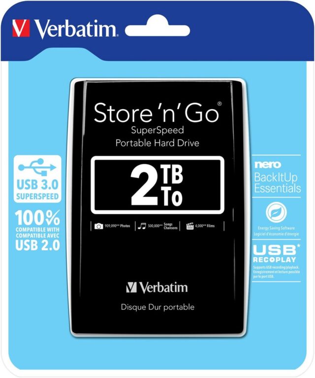 Verbatim Store 'n' Go USB 3.0 Portable Hard Drive 2TB Black - imagine 7