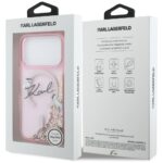 Case Karl Lagerfeld Liquid Glitter Karl  Script Logo MagSafe for iPhone 17 Pro Max pink - imagine 8