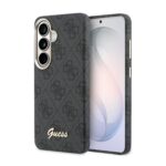 Guess PU 4G Script Metal Logo Magnetic Zadní Kryt pro Samsung Galaxy S26 Black