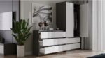 M6 MALWA CHEST OF DRAWERS 120 CM 6 DRAWERS ANTHRACITE/WHITE - imagine 9