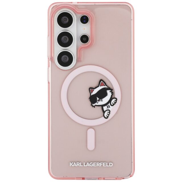 Case Karl Lagerfeld IML Peekaboo         Choupette MagSafe for Samsung Galaxy S26 Ultra pink - imagine 3