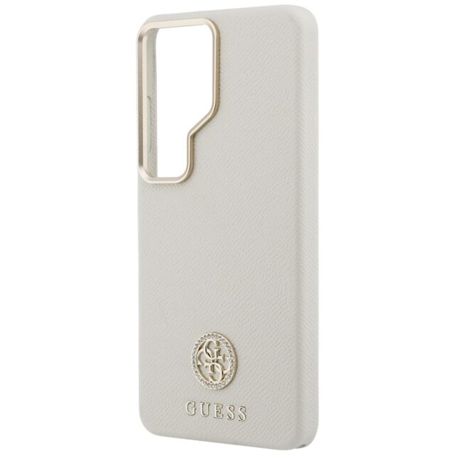Case Guess Rhinestone Round Logo MagSafe for Samsung Galaxy S26 Ultra beige - imagine 6