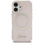 Case Guess IML Script Metal MagSafe for   iPhone 17 pink - imagine 3