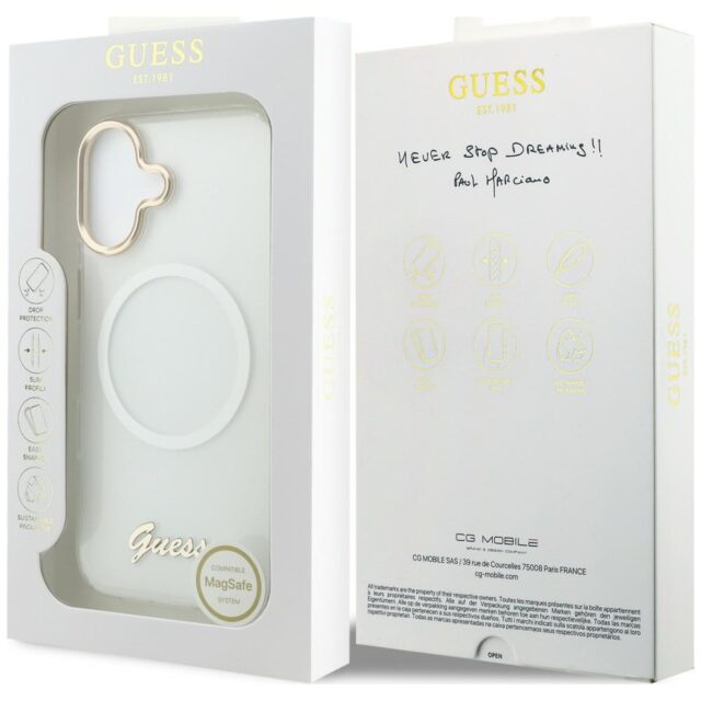 Case Guess IML Gradient Script Metal     MagSafe for iPhone 17 white - imagine 8