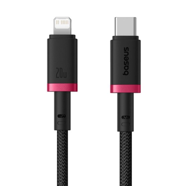 Baseus Dura Type C fast charging cable for iP 20 W 2 m Black  Red - imagine 2
