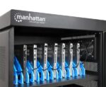 Manhattan Laptop Charging Cart/Trolley via AC Adapter (EU) 32-bay  Install device's AC Adapter (power cables) into unit  Suitable for ALL laptops (to 15.6 )  iPads  MacBooks  Chromebooks  other USB-C devices  Bays 380x30x280mm  Cabinet  Lockable - imagine 6
