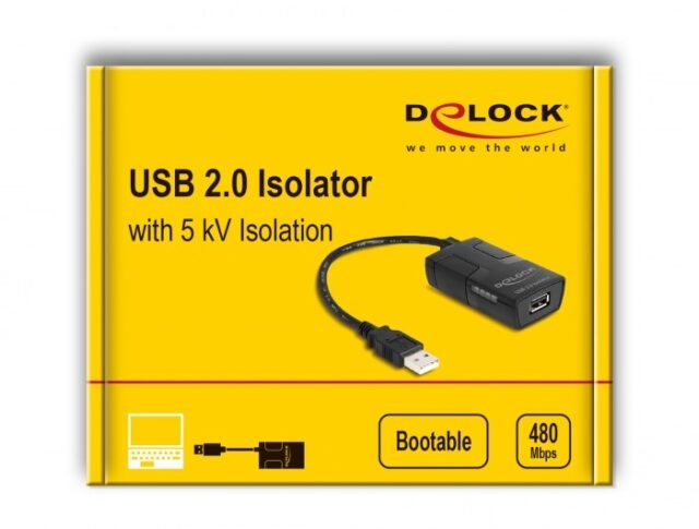DeLOCK Isolator USB 2.0 Type-A male to female with 5 kV Isolation for data lines - imagine 3
