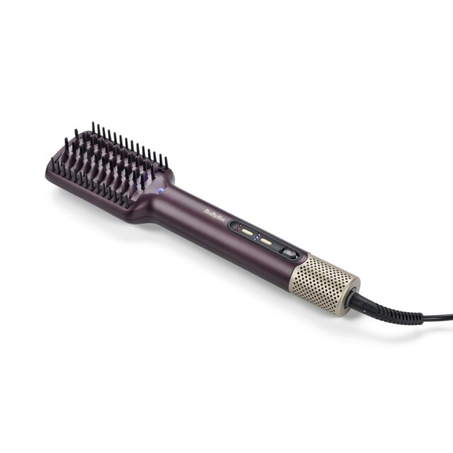 BaByliss Air Power AS6400E hair styling tool Straightening brush Airflow Maroon 900 W 2.5 m - imagine 4