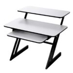 SD3 -  Biurko studyjne stanowisko robocze blat półka na sprzęt audio wysuwana półka na klawiaturę 91 4 cm - imagine 7