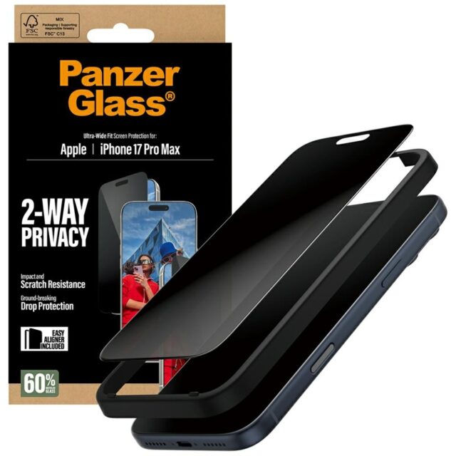 PanzerGlass Ultra-Wide Fit EasyAligner Privacy Glass for iPhone 17 Pro Max - imagine 5