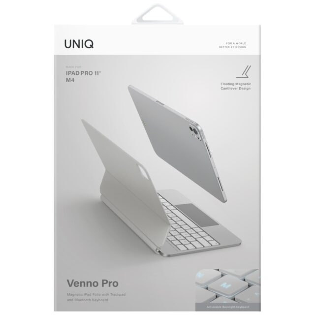 Case UNIQ Venno Pro Magnetic Smart with keyboard for iPad Pro 11" M4 (2024) white - imagine 8