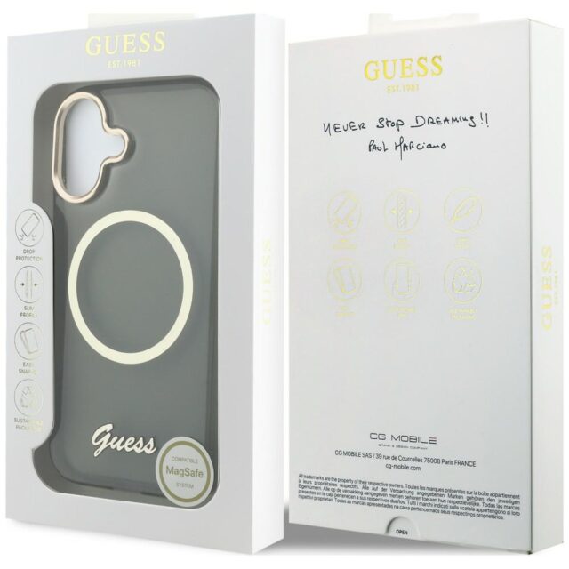 Case Guess IML Script Metal MagSafe for   iPhone 17 black - imagine 8