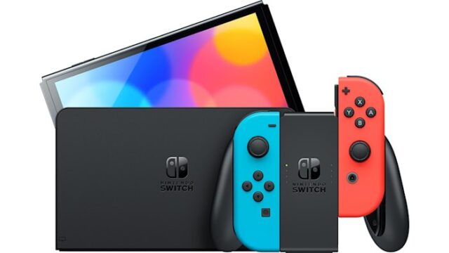 Nintendo Switch OLED portable game console 17.8 cm (7 ) 64 GB Touchscreen Wi-Fi Black  Blue  Red - imagine 2