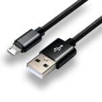 everActive cable micro USB 1m - Black  braided  quick charge  2 4A - CBB-1MB