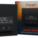 Termostat Heatit WiFi6 Black Matt Wi-Fi Thermostat 3600W 16A