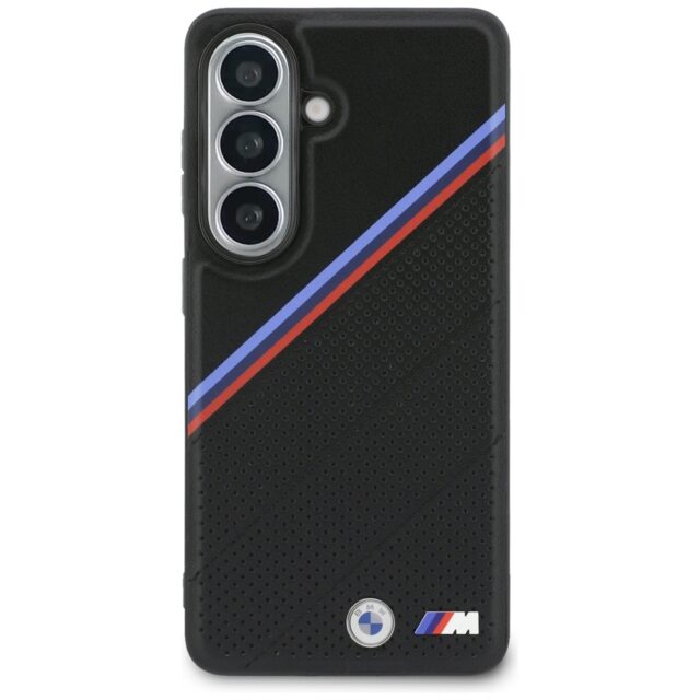 Case BMW Tricolor Metal Logo MagSafe for  Samsung Galaxy S26 black - imagine 3