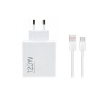 Xiaomi MDY-16-EN USB-A 120W Cestovní Nabíječka + USB-C 6A Datový Kabel White (Bulk)