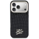 Etui Karl Lagerfeld Croco KL Script Logo  MagSafe do iPhone 17 Pro Max czarny - imagine 3