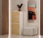 ALMA CHEST OF DRAWERS WHITE/ARTISAN OAK - imagine 5